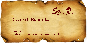 Szanyi Ruperta névjegykártya